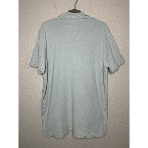 Marine Layer Large Light Blue Short Sleeve Polo Shirt Casual Workwear - Picture 2 of 9